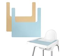 Lot de 2 sets de table durables pour chaise haute IKEA, propres et hygiéniques, adaptés pour IKEA Antilop Highchai, pour les tout-petits et les bébés (kaki/bleu)