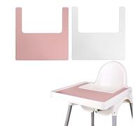 Lot de 2 sets de table durables pour chaise haute IKEA, propres et hygiéniques, adaptés pour IKEA Antilop Highchai, pour les tout-petits et les bébés (rose/blanc)