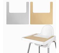 Lot de 2 sets de table durables pour chaise haute IKEA, propres et hygiéniques, adaptés pour IKEA Antilop Highchai, pour les tout-petits et les bébés (kaki/gris clair)