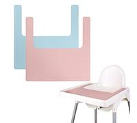 Lot de 2 sets de table durables pour chaise haute IKEA, propres et hygiéniques, adaptés pour IKEA Antilop Highchai, pour les tout-petits et les bébés (rose/bleu)