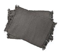 Lot de 2 sets de table en coton à franges 33x46 cm PAPEETE noir Café