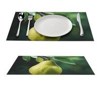 Lot de 2 sets de table en PVC résistants à la chaleur lavables et antidérapants pour table de salle à manger, table de salle à manger, fête de vacances, cuisine, salle à manger
