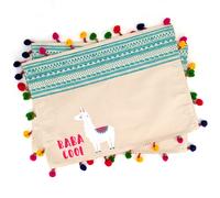 Lot de 2 sets de table enfant LAMA POMPON Vert