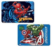Lot de 2 sets de table Marvel Avengers + Spiderman pour garçon