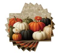 Lot de 2 Sets de Table, Style Ferme Rurale bourgeons de Citrouille | Sets de Table de Vacances, Lavables Sets de Tables Cuisine décoration de fête, 30x45cm