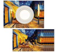Lot De 2 Sets De Table Van Gogh Art Lavables, Antidérapants, Résistants À La Chaleur, 30 X 45 Cm, Épais, Décoratifs, en Lin, pour La Décoration De La Maison Et De La Salle À Manger
