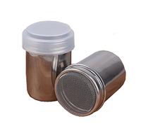 Lot de 2 shakers à chocolat en acier inoxydable avec couvercle pour sucre, poudre de cacao, farine, café, épices, outils de cuisine