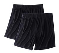 Lot de 2 shorts de pyjama d'été pour femme, taille élastique, doux, confortable, yoga, course à pied, caleçon léger et extensible, vêtements de nuit, M-4XL, 01 Noir, 3XL