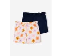 VERTBAUDET Lot de 2 Shorts Fille Molleton léger Marine 5A
