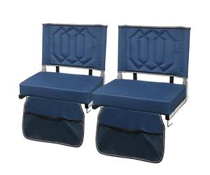 Lot de 2 sièges de stade pour blanchisseurs avec soutien dorsal, sièges de blanchisseur avec dossier et large coussin, chaise de stade portable, pliable et confortable avec bandoulière, poignée de