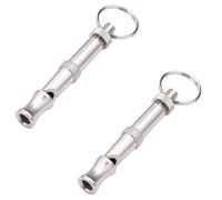 Lot de 2 sifflets à ultrasons réglables en argent pour chien, sifflet portable pour animal domestique, sifflet supersonique pour le dressage des animaux de compagnie, le dressage et le comportement