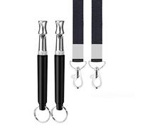 Lot de 2 sifflets pour chien pour arrêter d'aboyer les voisins - Sifflet réglable à ultrasons silencieux pour chien - Sifflet de dressage professionnel avec cordon