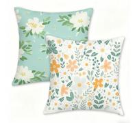 Lot de 2 Simple Housses de Coussin Extérieur Imperméable 70 x 70 cm Naturel Housse Coussin en Lin, Taie d'oreiller avec Fermeture Éclair Dissimulée, Coussins Decoratif pour Canape Jardin Salon 0n-405