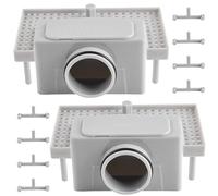 Lot de 2 siphons de caniveau de douche avec filtre anti-odeurs - Joint de siphon avec 4 boucles en plastique - Pour drain de douche, drain de sol, évacuation de l'eau, attrape-cheveux