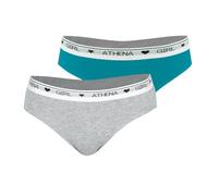 Lot de 2 slips coton ultra doux by gris chiné-bleu lagon 14A