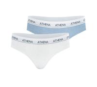 Lot De 2 Slips Fille Coton Ultra Doux Athena Blanc-bleu Pastel 10A