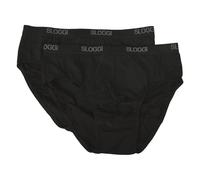 Lot de 2 slips homme SLOGGI en coton stretch, élastique visible, article BASIC M