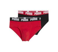 Puma Lot de 2 Slips Quotidiens pour Homme, Rouge/Noir, M