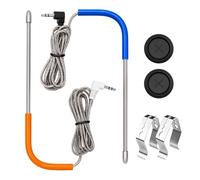 Lot de 2 sondes à viande de rechange compatibles avec les barbecues à | PT1000 Sonde de température de viande pour barbecue, capteur étanche avec prise de 3,5 mm, câble tressé en acier inoxydable à