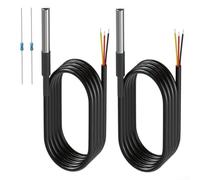 Lot de 2 sondes de capteur de température étanches de haute précision pour Raspberry Pi, STM, et autres microcontrôleurs avec protocole Dallas 1 fil