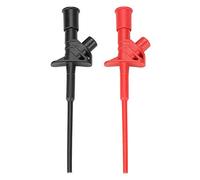 Lot de 2 sondes de test de câble multimètre, pince crocodile isolée 10 A avec prise banane de 4 mm, sonde amovible, pointe de mesure noire + rouge