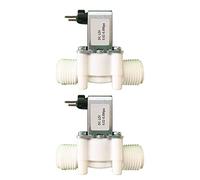 Lot de 2 soupapes à eau 12 V DC électrovanne NC électrovanne G3/4" parallèle double filetage du robinet entrée magnétique entrée d'eau interrupteur de débit raccord rapide
