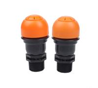 Lot de 2 soupapes de décharge d'air orange avec filetage mâle NPT pour systèmes d'irrigation et de drainage, purgeur efficace de soulagement de vide d'air en taille 1,27 cm, construction en