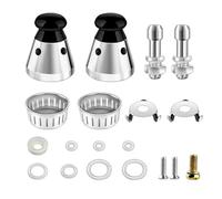 Lot de 2 soupapes de décharge universelles pour autocuiseur avec tige d'échappement, régulateur de poids, contrôle de pression 80 kPASafe et anti-blocage, joint en caoutchouc,