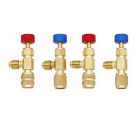 Lot de 2 soupapes de sécurité pour réfrigérant R32 R22 R410 - En laiton - Soupape de sécurité - Raccord rapide - 1/2" 1/4" 5/16" - Valve de régulation de débit - Valve de climatisation (lot de 4)