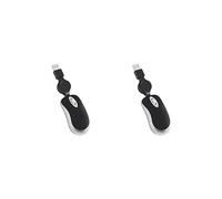 Lot de 2 souris d'ordinateur ultra-légères Mini Filaire Petite Main Optique Télescopique Rétractable Design Ergonomique Gaming Souris pour Noir