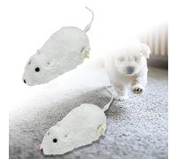 Lot de 2 souris en peluche pour chien avec longue queue noire | Deux jouets en peluche marron en forme de souris avec nez pointu, oreilles arrondies et longues queues noires pour un animal