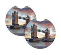 Lot de 2 sous-verres de voiture AEKGOHP Historic Old Tower Bridge London - Sans odeur - Pour tous les porte-gobelets standard, parfaits pour les voitures, camions, SUV - 6,9 cm