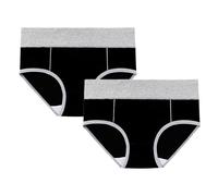 Lot de 2 sous-vêtements en coton pour femme - Taille haute - Couverture complète - Cadeaux pour la vie quotidienne, Noir , XXL