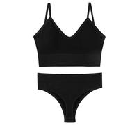 Lot de 2 sous-vêtements pour femme - Hauts côtelés - Sans couture - Sans armatures