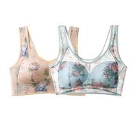 Lot de 2 Soutien-Gorge Confort rafraîchissant en Dentelle de Soie glacée, Soutien-Gorge Anti-affaissement sans Armatures, Soutien-Gorge Push-up sans Couture pour Femmes