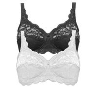 Lot de 2 Soutien-gorge dentelle sans armature Noir avec couleurs div 7814 Susa
