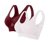 Lot De 2 Soutien Gorge sans Armature pour Femmes Push Up Anti-Affaissement Brassière Femme Sport Respirante Soutien-Gorge Grande Taille 2Pc Sports Lingerie Yoga Casual Bra