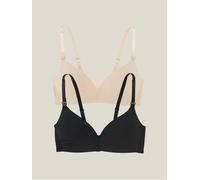 Lot de 2 soutiens-gorge d'allaitement en microfibre lot nude + noir 85B