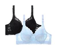 Lot de 2 Soutiens-Gorge Femme Soutien Gorge avec Armature Soutien Gorge Push Up Sexy Brassiere sous Vetements Feminins Comfit Brassière Et Ventes Flash du Jour Bleu Clair XL 2026