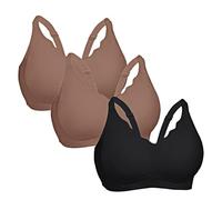 Lot de 2 soutiens-gorge sans fil 3 pièces pour femme - Soutien sans couture - Soutien-gorge sans armature - Soutien-gorge confortable et doux pour femme - Avec extension supplémentaire - Couverture