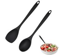 Lot de 2 Spatule à Cuillère en Silicone, Cuillère de cuisine professionnelle ustensiles de cuisine pour Mélanger Remuer Racler