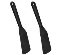 Lot de 2 Spatule de Pot Silicone, Spatule Résistante à la Chaleur pour la Cuisson, Maryse Grattoir Flexible et Antiadhésif, Ustensiles de Cuisine, pour Cuisine et Faire des Gâteaux (noir)
