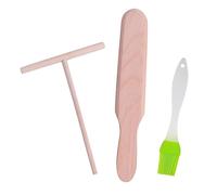Lot de 2 spatules à crêpes, 1 pinceau, applicateur en bois de crêpe, accessoires pour la fabrication de crêpes, crêpes, galettes