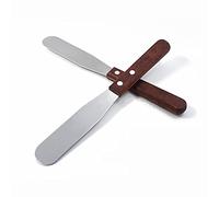 Lot de 2 spatules à gâteau en acier inoxydable avec manche en bois pour étaler le fromage, le fromage 15,2 cm