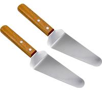 lot de 2 spatules à pizza en acier inoxydable avec manche en bois Pelle à tarte Pelle à pizza 25,5 cm x 6 cm Spatule - Spatule à viande Set de racloirs de cuisine Pelle à lasagnes - Aides de cuisine p