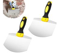 Lot de 2 spatules avec lame en acier à ressort de 171 mm de large et poignée confortable douce et confortable, large spatule pour gratter les murs, enlever le papier peint, décorer, remplir, plâtre,