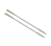 Lot de 2 spatules de laboratoire en acier inoxydable argenté, mini spatule à double extrémité de laboratoire, mini spatule à double extrémité, micro-spatule, semi-micro pelle conique extrémité flèche