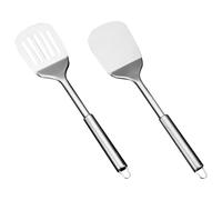 Lot de 2 spatules en acier inoxydable - Spatule massive - Spatule de cuisine robuste avec haute résistance à la chaleur - Ustensile de cuisine idéal pour poissons, œufs, crêpes, passe au