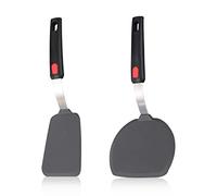 Lot de 2 spatules flexibles en silicone - Résistantes à la chaleur - Ustensiles de cuisine pour retourner les œufs, crêpes, hamburgers, crêpes et plus encore pour la cuisine et la pâtisserie