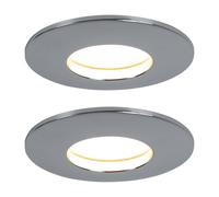 Lot de 2 spots encastrables LED, spots plafond, spots, salon, salle de bain, lampes chromées